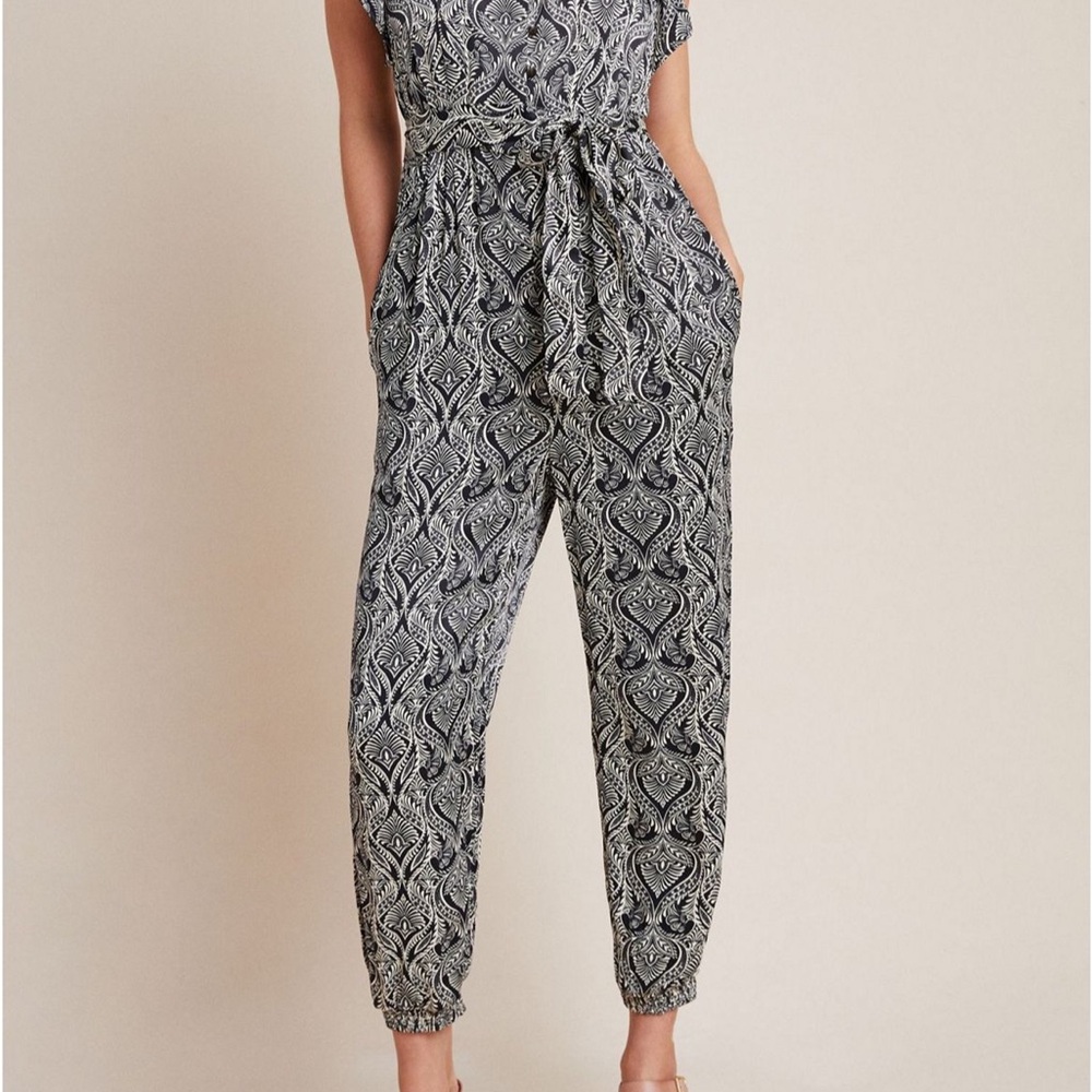 Anthropologie Black and White Patterned Jumpsuit - Picture 2 of 5